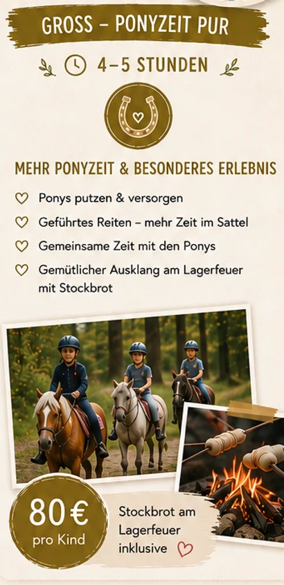 Groß — Ponyzeit Pur — 80 € pro Kind